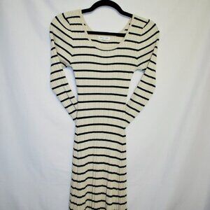 Black & white striped maxi dress